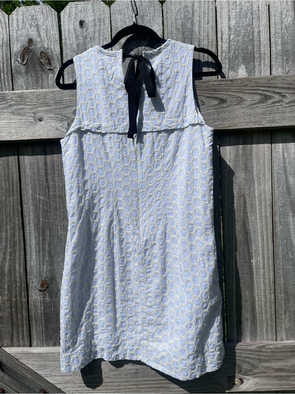 J. Crew Light Blue seersucker Textured Sleeveless Shift Dress Sz 6 - Picture 8 of 11